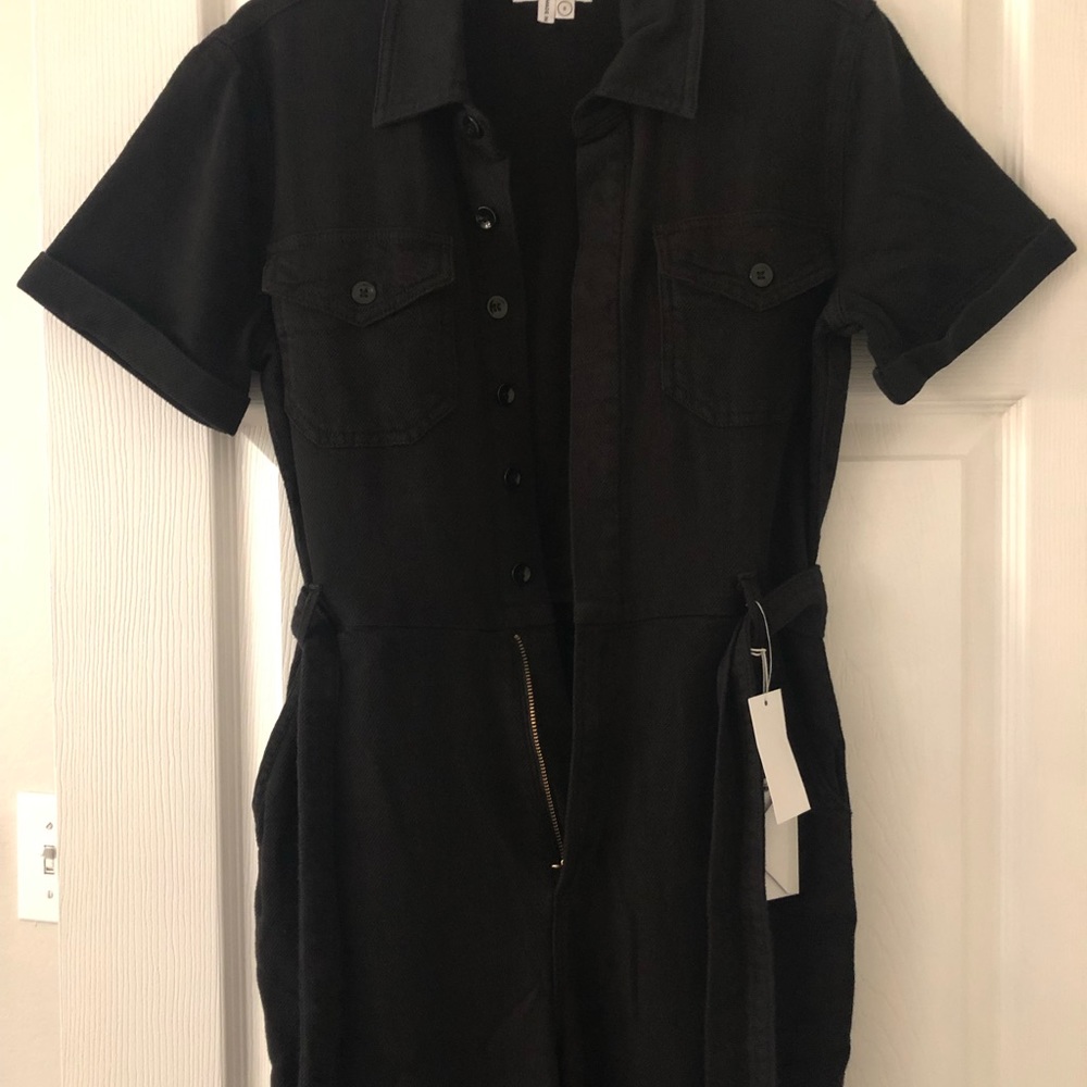 Good American The waist-tie Jumpsuit Black size 0